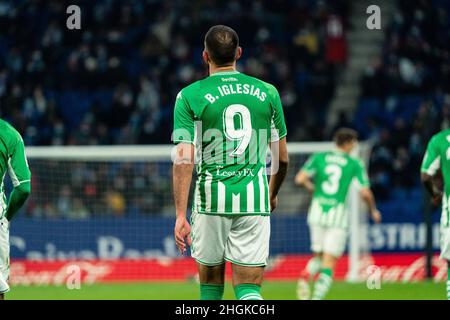 Cornellà, Spagna, 21, gennaio, 2022. Spagnolo la Liga: RCD Espanyol / Real Betis. Credit: Joan Gosa/Alamy Live News Foto Stock