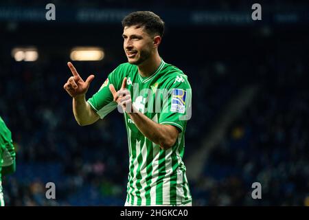 Cornellà, Spagna, 21, gennaio, 2022. Spagnolo la Liga: RCD Espanyol / Real Betis. Credit: Joan Gosa/Alamy Live News Foto Stock