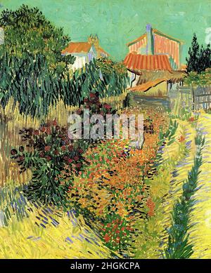 Van Gogh Vincent - Collezione privata - Giardino dietro una Casa - 1888 - olio su tela 52,5 x 63,5 cm Foto Stock