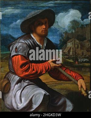 Savoldo, Giovanni Girolamo - Pastore con flauto Foto Stock