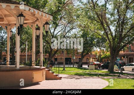 Una rotonda nella Piazza della Città Vecchia, Albuquerque, New Mexico Foto Stock