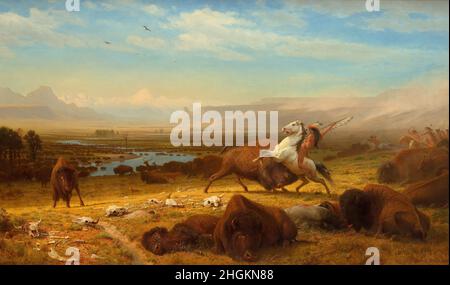 The Last of the Buffalo - 1888 - olio su tela 180,3 x 301,6 cm - Bierstadt Albert Foto Stock