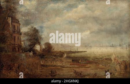 Waterloo Bridge visto da Whitehall Scale - 1829c. - olio su tela 61 x 99 cm - Constable John Foto Stock