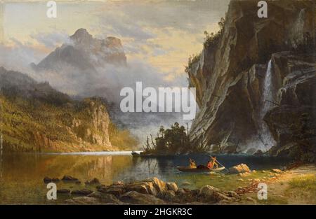 Albert Bierstadt - Indiani Spear pesca Foto Stock