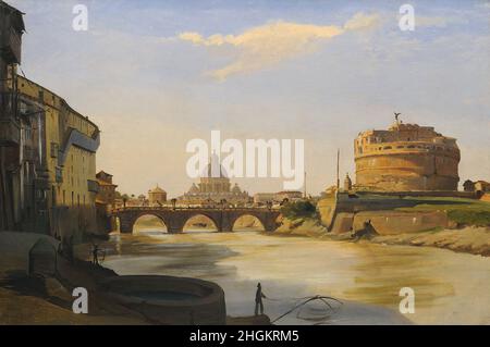 Caffe Ippolito - Collezione privata - Vista del CastelSant'Angelo, Roma- Data sconosciuta - olio su tela 38 x 57 cm - Foto Stock