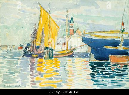 Venezia, la Giudecca - 1903 - acquerello, grafite e carboncino su carta velina bianca pesante 17,1 x 24,8 cm - Croce Henri-Edmond Foto Stock