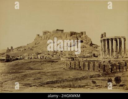 Costantinou Dimitrios - il Tempio di Zeus Olimpio e il Acropoli sullo sfondo Foto Stock