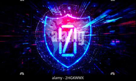 Architettura Zero Trust Network e Zero Trust - ZTA - Extended Detection and Response Platform - Illustrazione concettuale Foto Stock