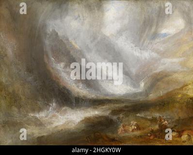 Valle d'Aosta; tempesta di neve, valanghe e temporali - 1836 37 - olio su tela 92,2 x 123 cm - Turner Joseph Mallord William Foto Stock