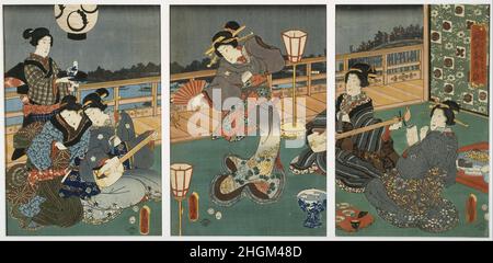 Utagawa Kunisada (Toyokuni III) - cortigiani che intrattengono Foto Stock