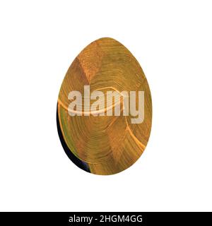 Uovo di Pasqua - macchie di terracotta testurizzata isolate su sfondo bianco. Boho pittura scandinava watercolor testurizzata. Design per sfondo, copertina e imballaggio, illustrazione di Pasqua e cibo, biglietto d'auguri. Foto Stock