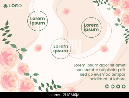 Vendita di primavera con Blossom Flowers Post Template Flat Illustrazione Editabile di sfondo quadrato adatto per Social Media o biglietto d'auguri Illustrazione Vettoriale