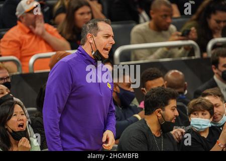 Orlando, Florida, USA, 21 gennaio 2022, Los Angeles Lakers Head Coach Frank Vogel all'Amway Center. (Photo Credit: Marty Jean-Louis) Credit: Marty Jean-Louis/Alamy Live News Foto Stock