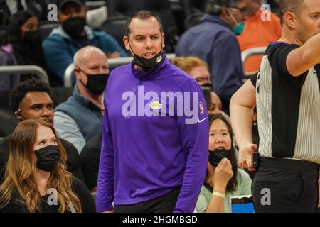 Orlando, Florida, USA, 21 gennaio 2022, Los Angeles Lakers Head Coach Frank Vogel all'Amway Center. (Photo Credit: Marty Jean-Louis) Credit: Marty Jean-Louis/Alamy Live News Foto Stock