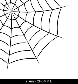 Corner web simbolo spiderweb, disegnata mano confusione e trappole cobbweb Illustrazione Vettoriale