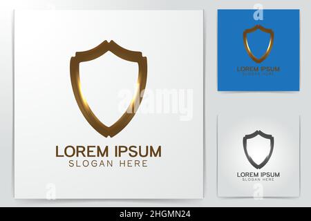 protezione in oro di sicurezza, logo di garanzia Illustrazione Vettoriale