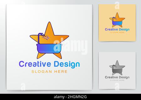 Idee con logo Star Bath. Design del logo Inspiration. Illustrazione Vettore Modello. Isolato Su Sfondo Bianco Illustrazione Vettoriale