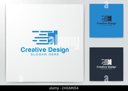 Lettera iniziale e. Speed Technology logo idee. Design del logo Inspiration. Illustrazione Vettore Modello. Isolato Su Sfondo Bianco Illustrazione Vettoriale