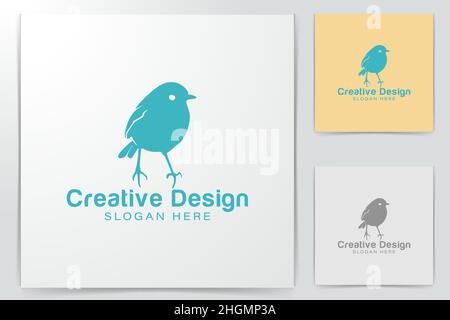 Robin bird. Amore uccello logo idee. Design del logo Inspiration. Illustrazione Vettore Modello. Isolato Su Sfondo Bianco Illustrazione Vettoriale