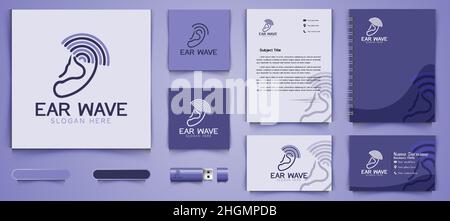 ear radiology medical logo and business branding template Designs Inspiration Isolated on White Background Stock Vector