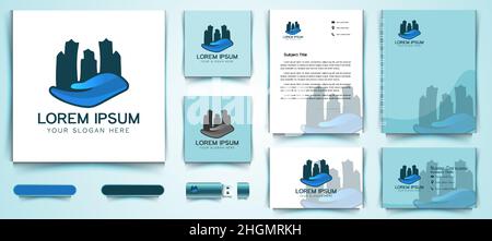 City Building care Logo and business branding template Designs Inspiration Isolated on White Background Stock Vector