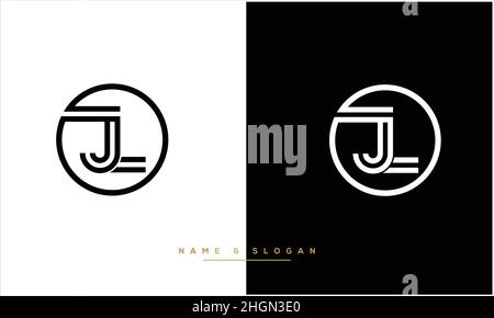JH, HJ lettere astratta Logo monogramma Illustrazione Vettoriale