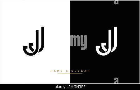 J, JJ Abstract Letters Logo monogramma Illustrazione Vettoriale