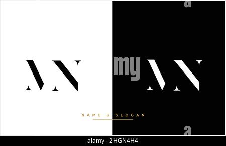 MN, NM Abstract Letters Logo monogramma Illustrazione Vettoriale