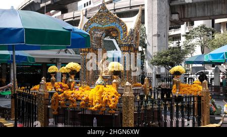 Il Santuario di Erawan, aka Thao Maha Phrom Santuario Bangkok Thailandia Foto Stock