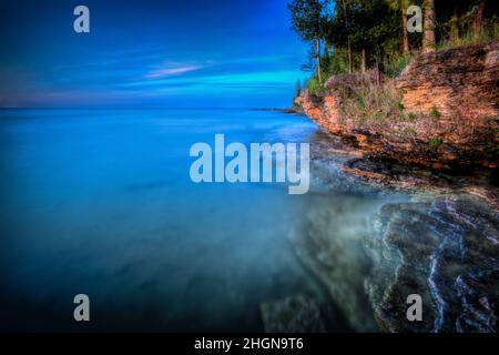 Segni di primavera su Washington Island, Door County Wisconsin. Ogni primavera questa piccola isola al largo della punta della penisola porta attrae turisti. Foto Stock