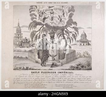 Saule Pleureur Imperiale con sagome nascoste di Napoleone e della sua famiglia 1830–50 Anonimo. Saule Pleureur Imperiale con silhouette nascoste di Napoleone e della sua famiglia. Anonimo , francese, metà del 19th secolo. 1830–50. Incisione. Marel (francese, attivo a metà del 19th secolo). Stampa Foto Stock