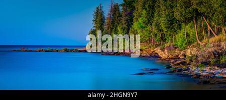 Segni di primavera su Washington Island, Door County Wisconsin. Ogni primavera questa piccola isola al largo della punta della penisola porta attrae turisti. Foto Stock