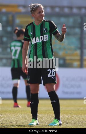 Sassuolo, Italia. 22nd Jan 2022. Lana Clelland di US SASSUOLO nel corso della Serie A Women Match tra US Sassuolo e Hellas Verona FC a Enzo Ricci il 22 gennaio 2022 a Sassuolo (MO), Italia. Credit: Independent Photo Agency/Alamy Live News Foto Stock