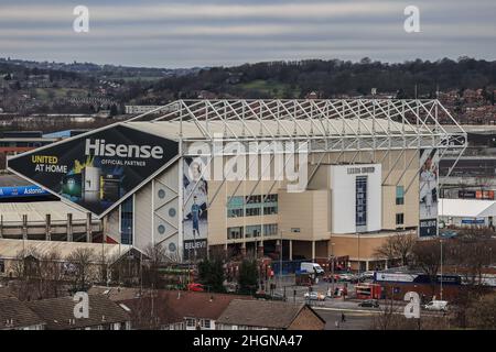 Leeds, Regno Unito. 22nd Jan 2022. Una visione generale di Elland Road durante la Premier League fixture Leeds United vs Newcastle United a Elland Road, Leeds, UK, 22 gennaio 2022 Credit: News Images /Alamy Live News Foto Stock