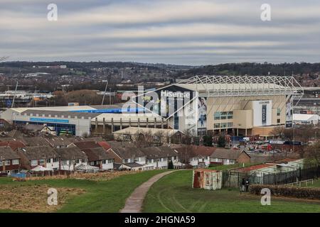 Leeds, Regno Unito. 22nd Jan 2022. Una visione generale di Elland Road durante la Premier League fixture Leeds United vs Newcastle United a Elland Road, Leeds, UK, 22 gennaio 2022 Credit: News Images /Alamy Live News Foto Stock