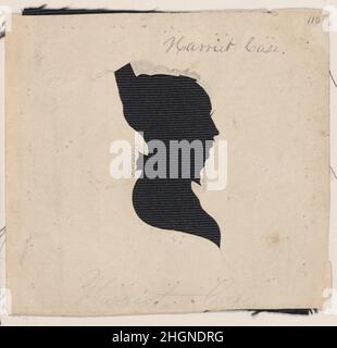 Silhouette di Harriet Case, a destra ca. 1824 probabilmente di William Chamberlain. Silhouette di Harriet Case, a destra. Probabilmente di William Chamberlain (americano, nato Loudon, New Hampshire, 1790). CA. 1824. Carta da taglio cava Foto Stock