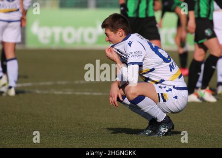 Sassuolo, Italia. 22nd Jan 2022. Mihaela Hornet di HELLAS VERONA FC durante la Serie A Women Match tra US Sassuolo e Hellas Verona FC a Enzo Ricci il 22 gennaio 2022 a Sassuolo (MO), Italia. Credit: Live Media Publishing Group/Alamy Live News Foto Stock