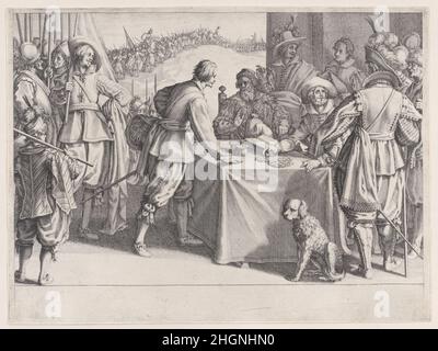 L'enrolement des Troupes (l'Enlistment delle truppe), da la vie de Ferdinand Ier de Médicis série appelée aussi Les Batailles des Médicis (la vita di Ferdinand i de'Medici chiamato anche le battaglie medicee) 1614–20 Jacques Callot French secondo l'iscrizione sul secondo stato delle stampe di questa serie, le incisioni di Callot sono realizzate su disegno di Matteo Rosselli. Mariette attribuisce i disegni delle stampe della serie a Rosselli, Bernardino Poccetti, ed eventualmente Antonio Tempesta. L'enrolement des Troupes (l'Enlistment delle truppe), da la vie de Ferdinand Ier de Médicis série ap Foto Stock