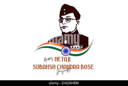 Happy Netaji Subhash Chandra Bose Jayanti - Netaji è considerato un eroe nazionale in India e ampiamente rispettato in tutta l'Asia per la sua lotta Foto Stock