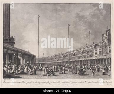 Targa 9: Processione del giorno del Corpus Domini in Piazza San Marco, dalle "cerimonie e festival" (le Feste Ducali) ca. 1766 Giovanni Battista Brustolon Italiano. Targa 9: Processione del giorno del Corpus Domini in Piazza San Marco, dalle "cerimonie e festival" (le Feste Ducali). "Cerimonie e festival ucali" (le Feste Ducali). Giovanni Battista Brustolon (Venezia 1712–1796). CA. 1766. Incisione e incisione. Lodovico Furlanetto (Venezia attiva, 1766–1777). Stampa Foto Stock