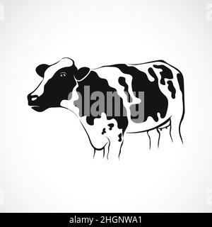 Vector of cow design on white background. Vector illustration. Farm Animals.  Easy editable layered vector illustration. Stock Vector