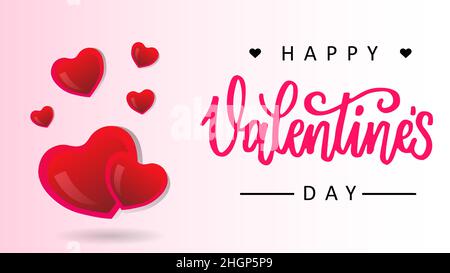Giorno di San Valentino sfondo incantevole con i cuori. Biglietto di auguri per San Valentino, banner, carta da parati, volantino, brochure. Illustrazione vettoriale Illustrazione Vettoriale