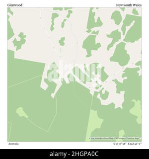 Glenwood, Australia, nuovo Galles del Sud, S 36 10' 32'', e 148 42' 9'', mappa, mappa senza tempo pubblicata nel 2021. Viaggiatori, esploratori e avventurieri come Florence Nightingale, David Livingstone, Ernest Shackleton, Lewis and Clark e Sherlock Holmes si sono affidati alle mappe per pianificare i viaggi verso gli angoli più remoti del mondo, Timeless Maps sta mappando la maggior parte delle località del mondo, mostrando il successo di grandi sogni Foto Stock