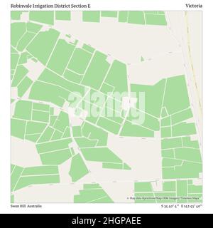 Robinvale Irrigation District Section e, Swan Hill, Australia, Victoria, S 34 40' 4'', e 142 45' 40''', map, Timeless Map pubblicato nel 2021. Viaggiatori, esploratori e avventurieri come Florence Nightingale, David Livingstone, Ernest Shackleton, Lewis and Clark e Sherlock Holmes si sono affidati alle mappe per pianificare i viaggi verso gli angoli più remoti del mondo, Timeless Maps sta mappando la maggior parte delle località del mondo, mostrando il successo di grandi sogni Foto Stock