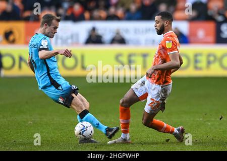 CJ Hamilton #22 di Blackpool in azione durante la partita in, il 1/22/2022. (Foto di Craig Thomas/News Images/Sipa USA) Credit: Sipa USA/Alamy Live News Foto Stock