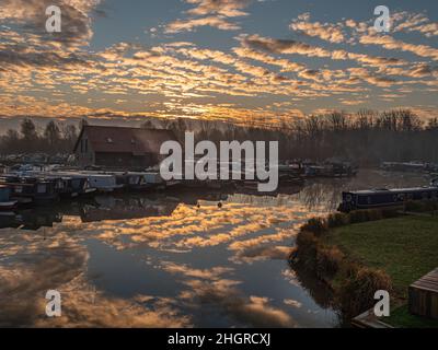 Campbell Wharf Marina a Milton Keynes Foto Stock