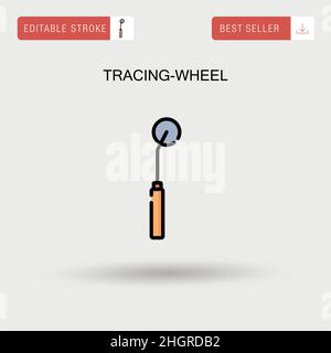 Icona vettoriale semplice della ruota tastatrice. Illustrazione Vettoriale