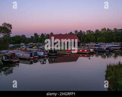 Campbell Wharf Marina a Milton Keynes Foto Stock
