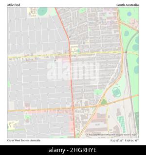 Mile End, City of West Torrens, Australia, South Australia, S 34 55' 35'', e 138 34' 13''', mappa, mappa senza tempo pubblicata nel 2021. Viaggiatori, esploratori e avventurieri come Florence Nightingale, David Livingstone, Ernest Shackleton, Lewis and Clark e Sherlock Holmes si sono affidati alle mappe per pianificare i viaggi verso gli angoli più remoti del mondo, Timeless Maps sta mappando la maggior parte delle località del mondo, mostrando il successo di grandi sogni Foto Stock