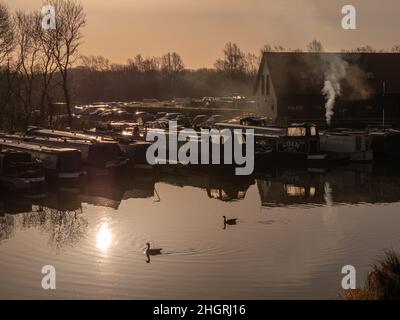 Campbell Wharf Marina a Milton Keynes Foto Stock
